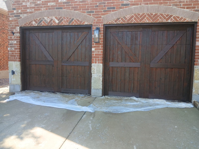 Cedar Garage Door Staining in McKinney