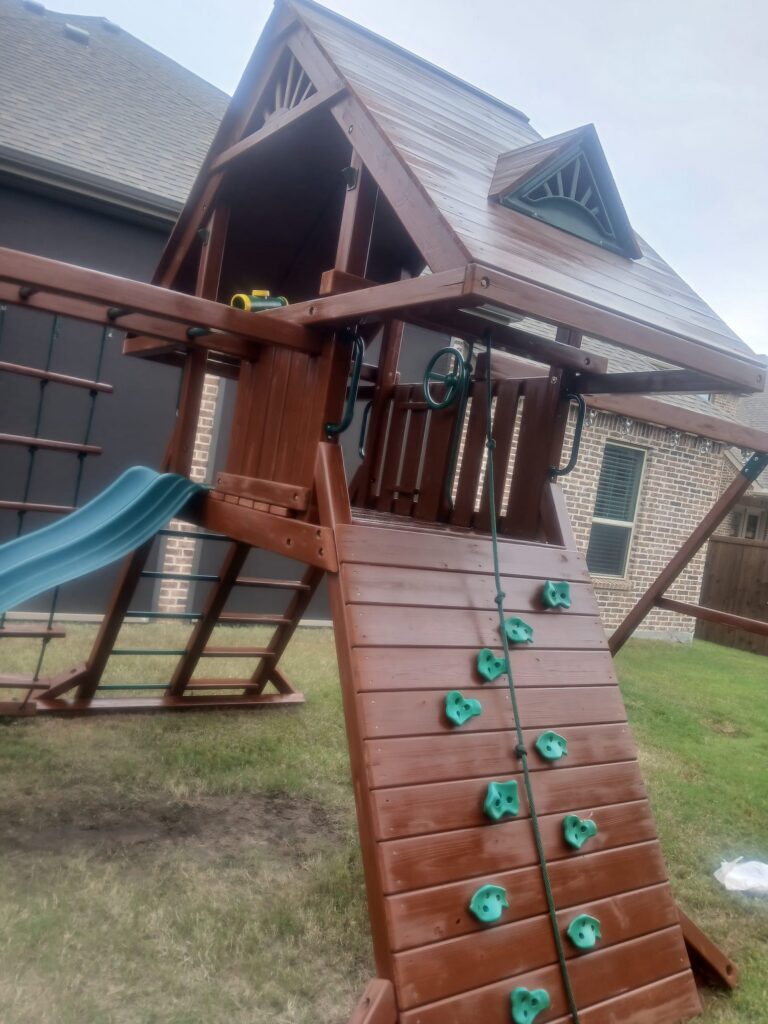 Wood Playset Staining in McKinney